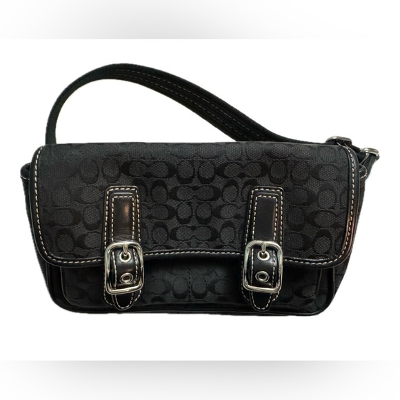 Coach Handbags - Coach Black Signature Fanny Pack/Small Shoulder Bag